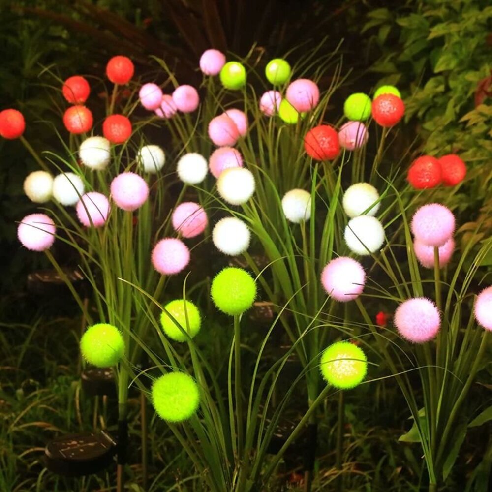 1/2PCs Pom-Pom Solar LED Stake - Outdoor Lighting Yard Stakes 评论和价格