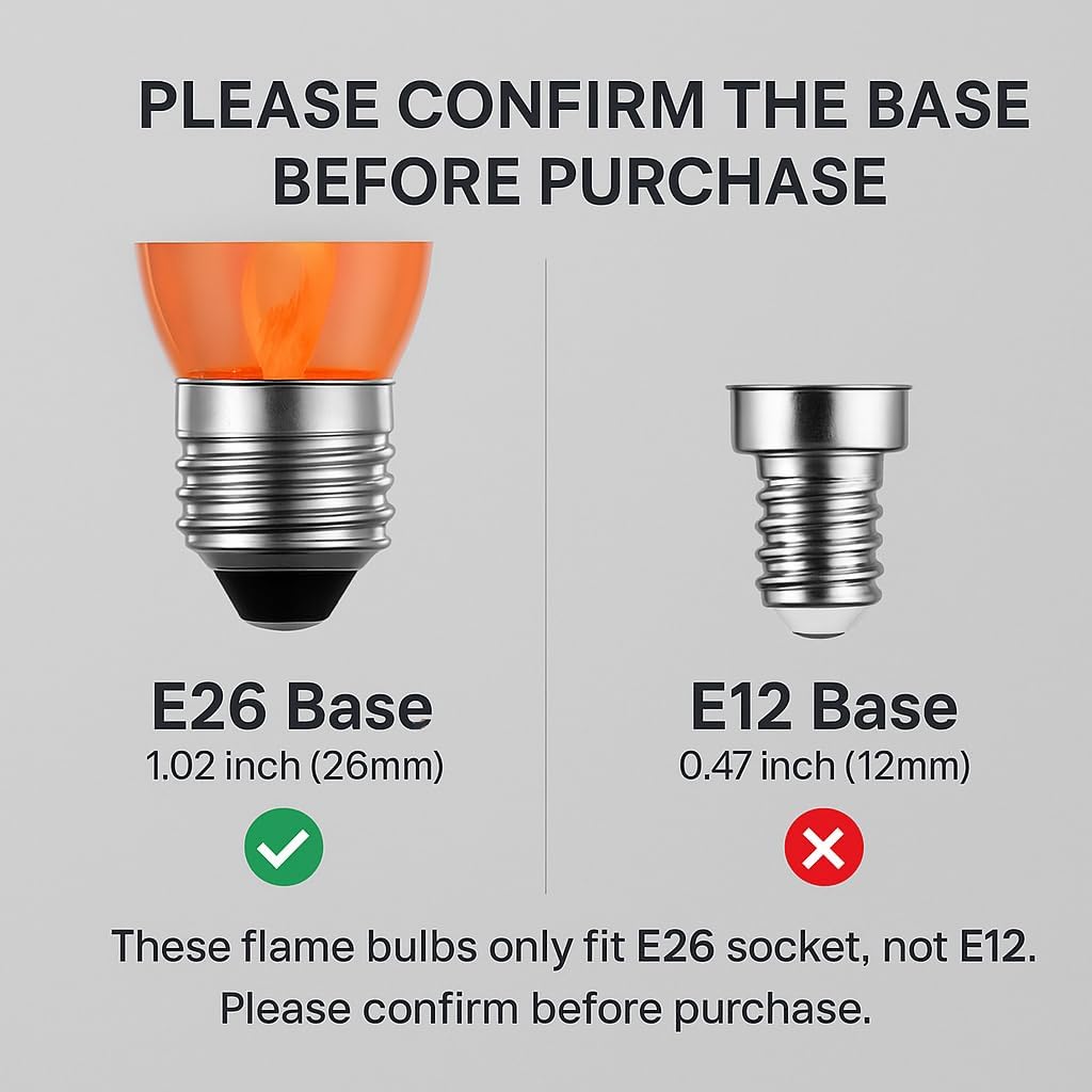 E26 Flame Light Bulbs, Flicker - Outdoor Lighting For Christmas 评论和价格