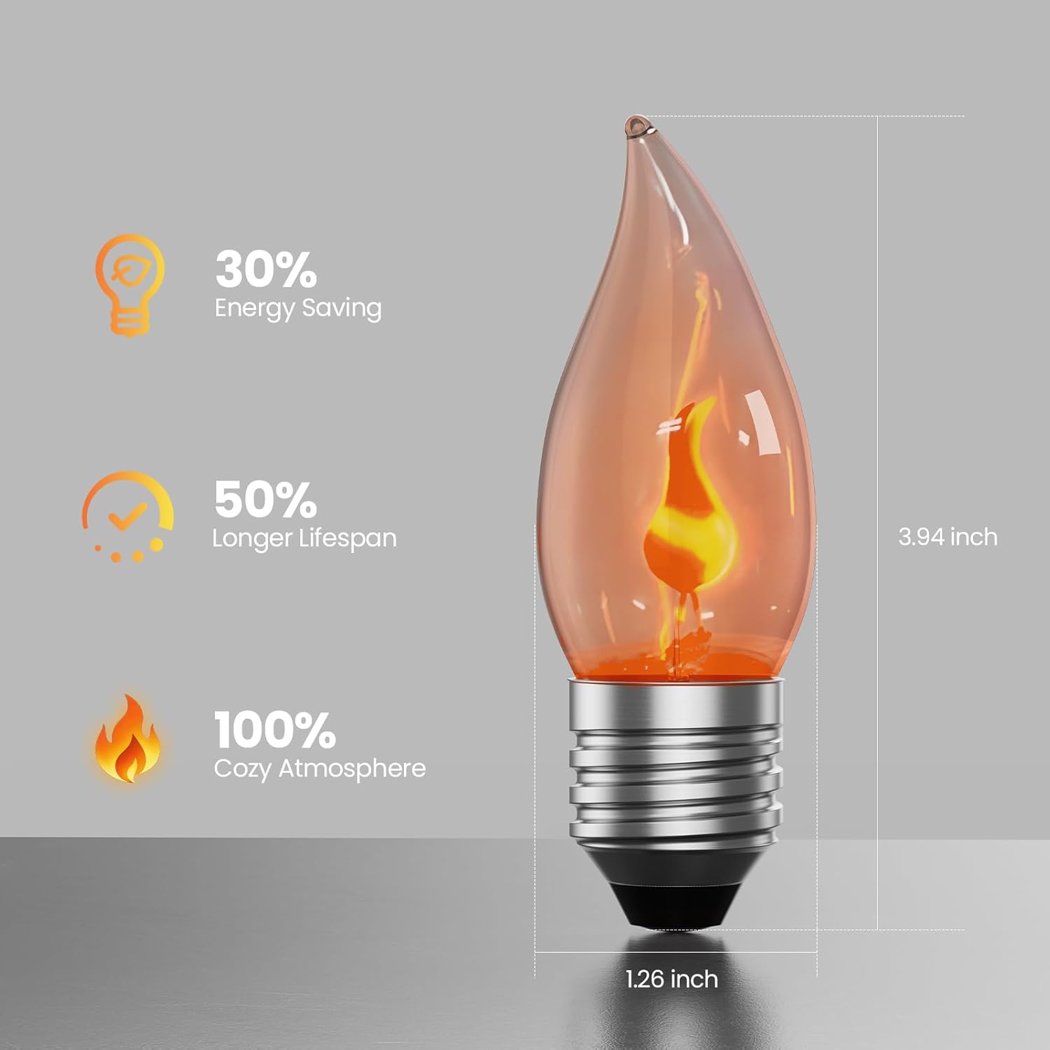 E26 Flame Light Bulbs, Flicker - Outdoor Lighting For Christmas 评论和价格