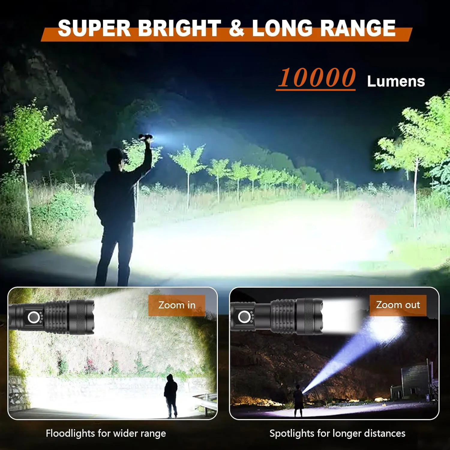 High Power LED Flashlight Rech - Outdoor Lighting Electric 评论和价格