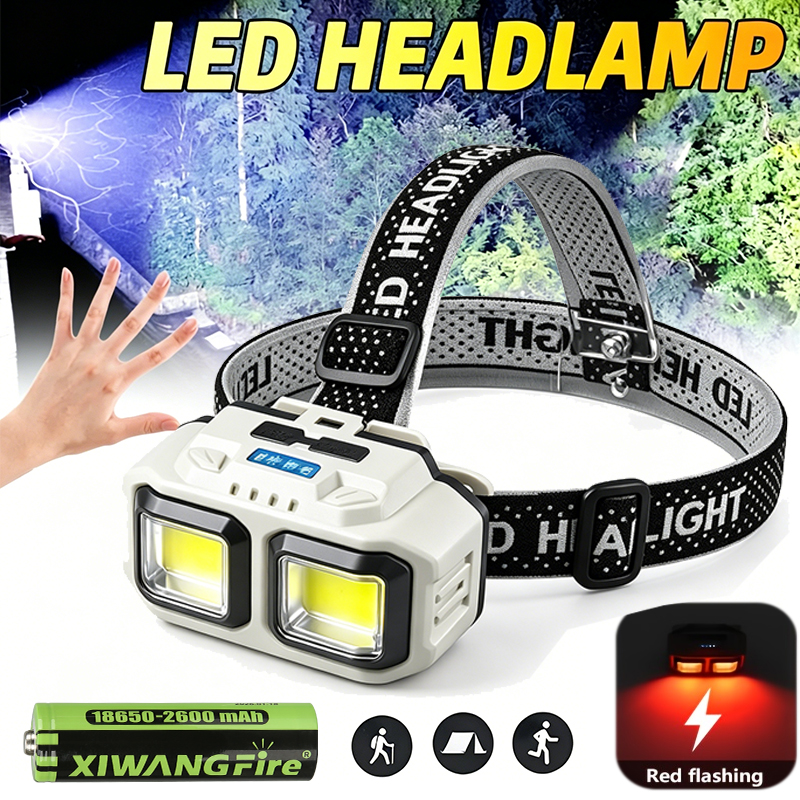 COB LED Headlamp Rechargeable  - Outdoor Lighting For Christmas 评论和价格