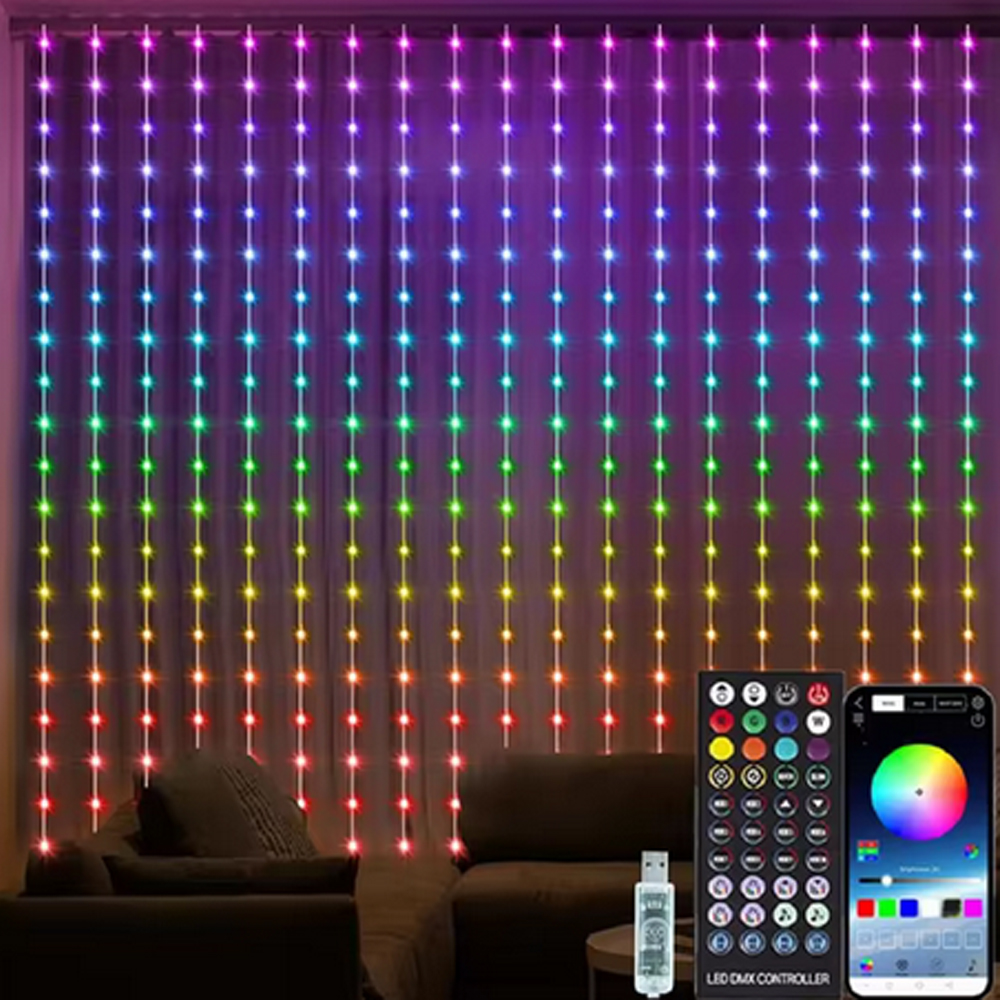 3M RGB Smart LED Curtain Light - Lighting Wedding Outdoor 评论和价格