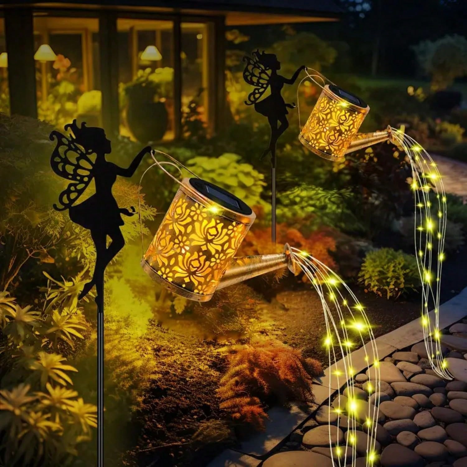 1 PC Solar Outdoor Fairy Water - Outdoor Lighting For Christmas 评论和价格