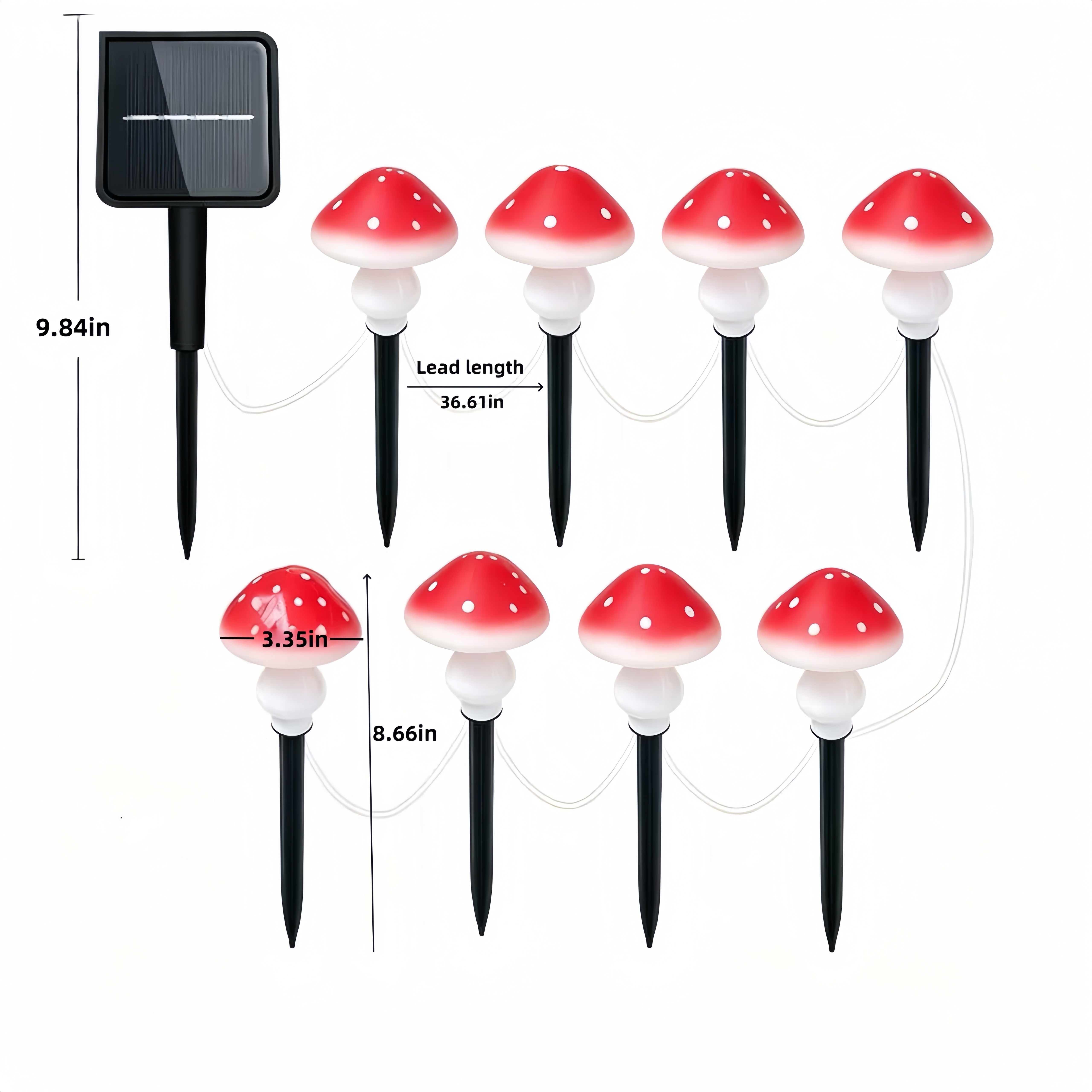 Solar Mushroom String Lights W - Outdoor Lighting Yard Stakes 评论和价格