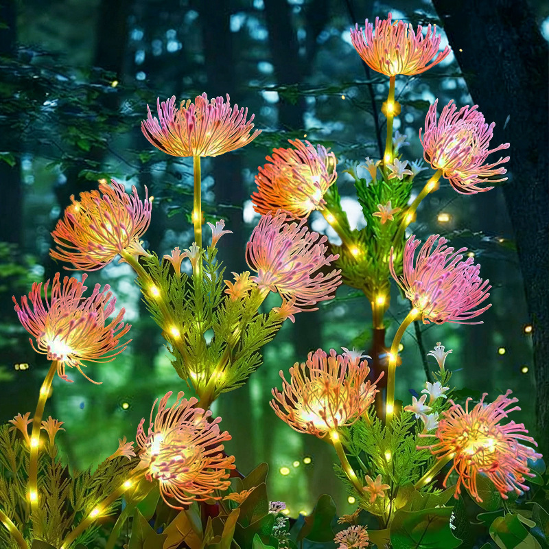 Solar Spider Lily Flower Groun - Outdoor Lighting Yard Stakes 评论和价格