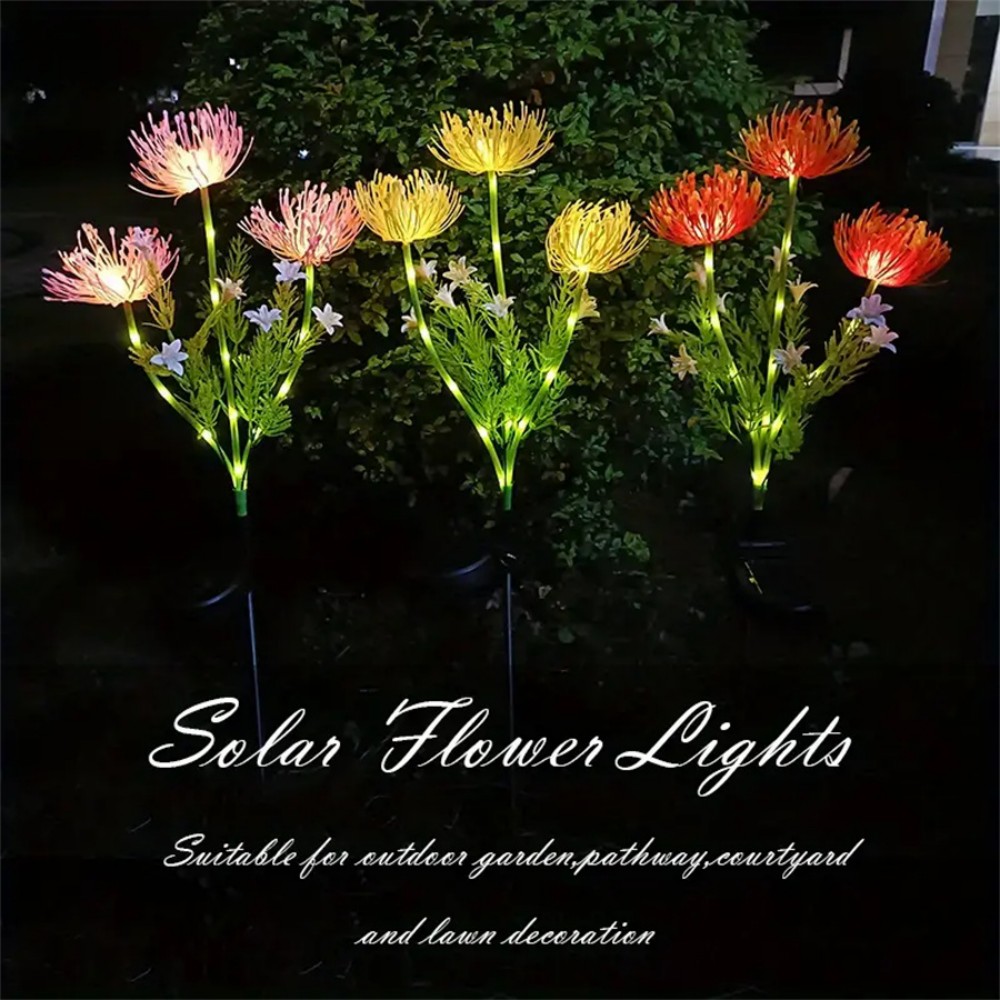 Solar Spider Lily Flower Groun - Outdoor Lighting Yard Stakes 评论和价格