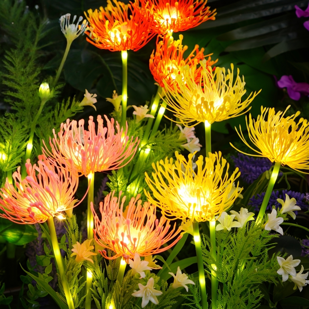 Solar Spider Lily Flower Groun - Outdoor Lighting Yard Stakes 评论和价格