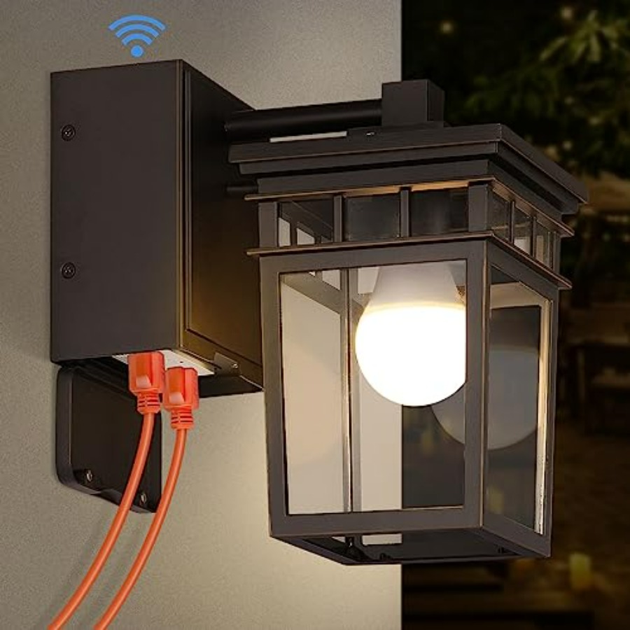 Porch Light with GFCI Outlet B - Outdoor Lighting With Outlet 评论和价格