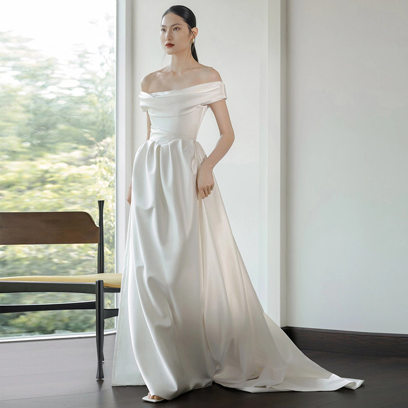 Elegant Satin Light Wedding Dr - Lighting Wedding Outdoor 评论和价格