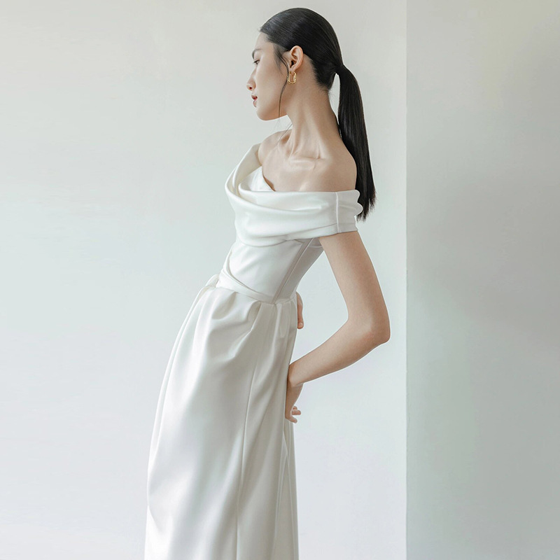 Elegant Satin Light Wedding Dr - Lighting Wedding Outdoor 评论和价格