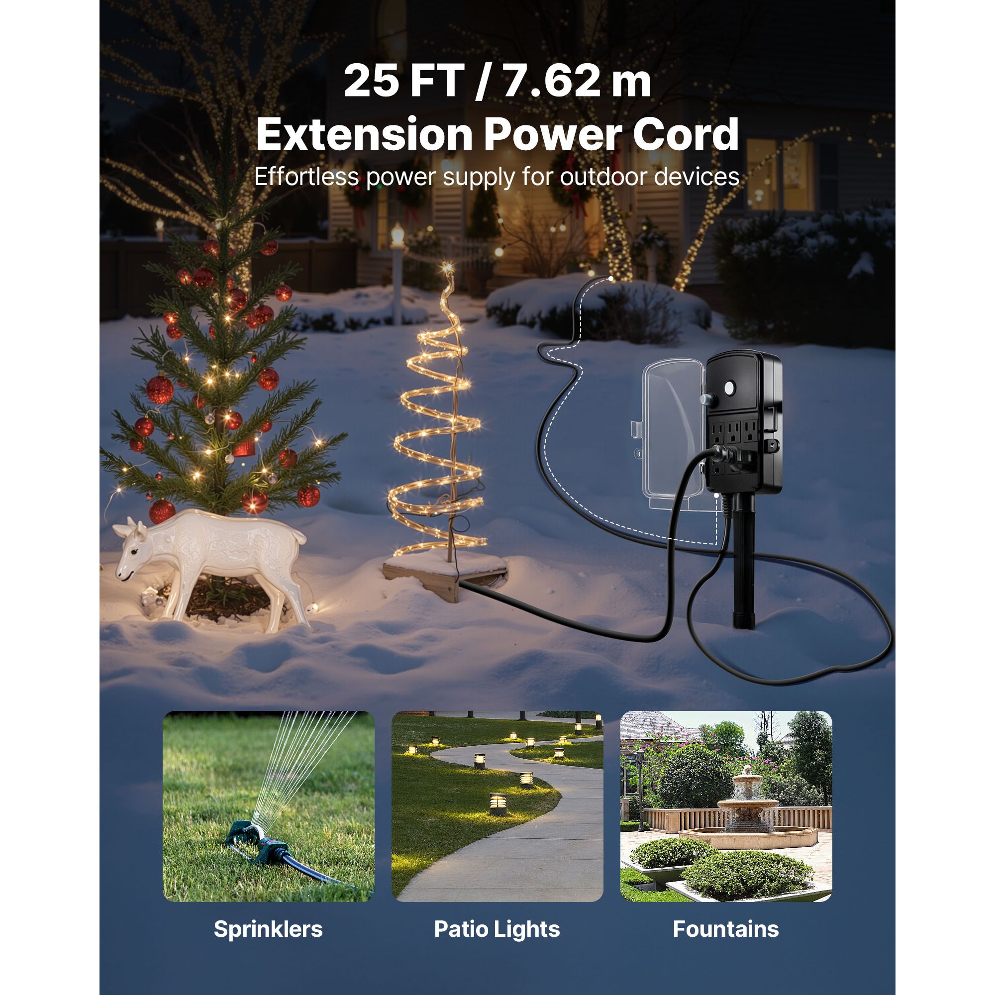 Outdoor Power Stake 25FT Exten - Outdoor Lighting Yard Stakes 评论和价格