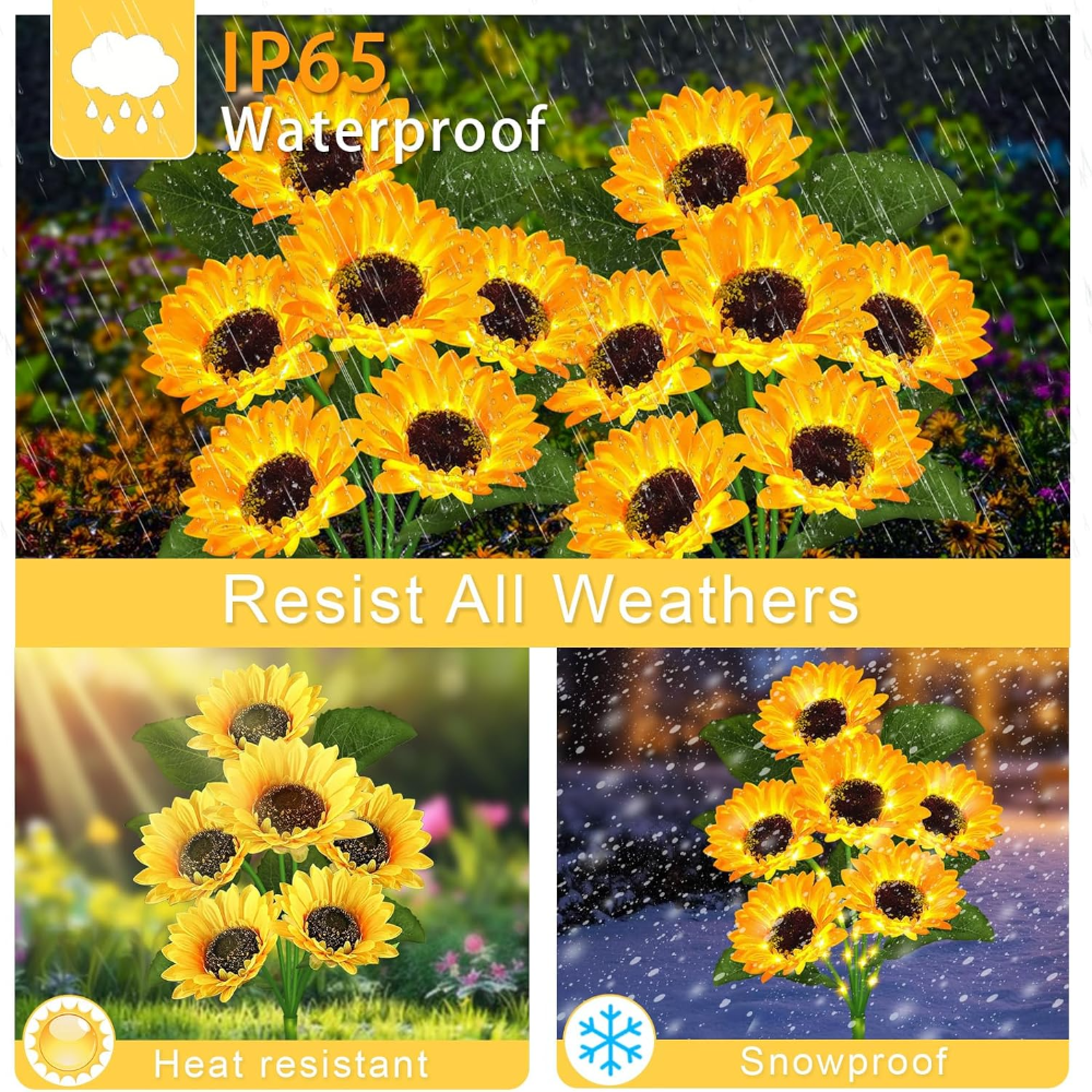  Solar Flowers Lights Outdoor - Outdoor Lighting Yard Stakes 评论和价格